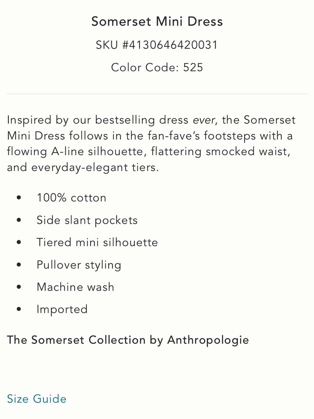 Anthropologie Somerset Mini Dress - Picture 7 of 9